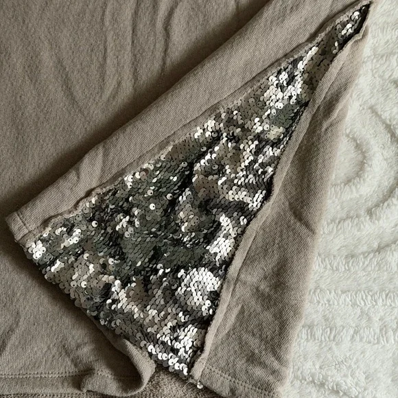 Others Follow Taupe Cold-Shoulder Sweater with Sequin Side Panels - Picture 4 of 7
